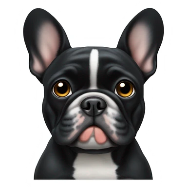 black French bulldog sitting sticker