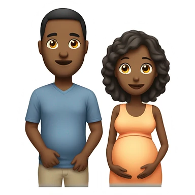 A pregnant woman with her husband  sticker
