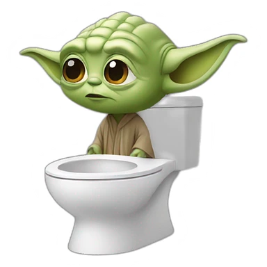 Yoda fait au toilette sticker