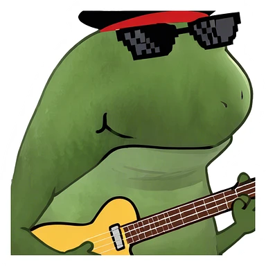 playing the guitar sticker