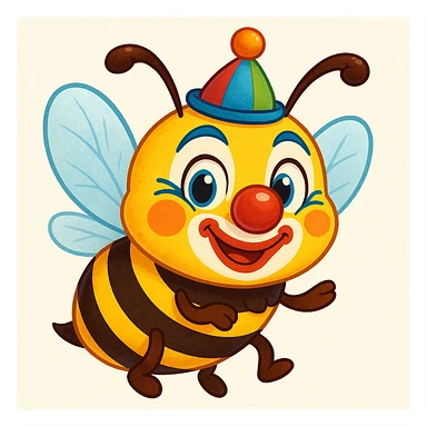 A clown bee sticker