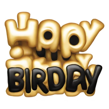 Black happy birthday sticker
