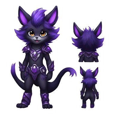 Anthro-Edgy-Cool-Black-Purple-Contrast-Colors-Fantasy-Fur-Sona-Chibi-Shiny-Fakémon-Hybrid full body sticker