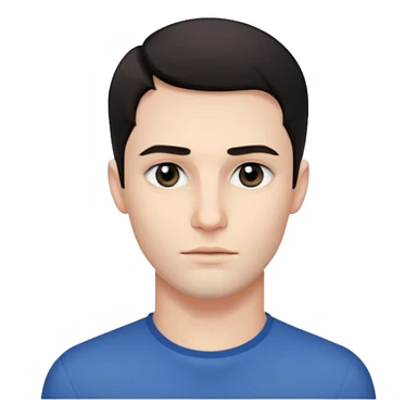 So pretty handsome bratz man, with black black black eyes,  short dark hair, pale skin, defined jawline sticker