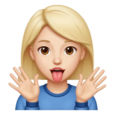 Tongue out with hands on the side  sticker