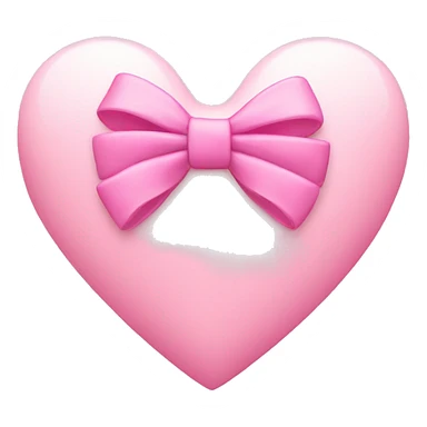 pink bow on light pink heart sticker