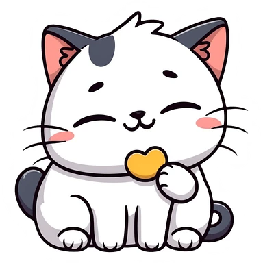 Licking a cat sticker