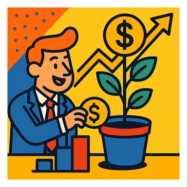 investment vibrant toon style sticker