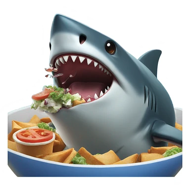 Shark eating poke sticker
