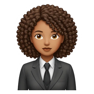 curly-haired black woman in a suit sticker
