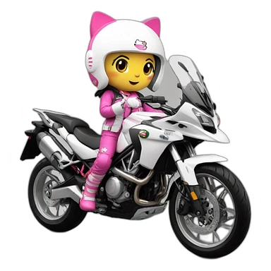 Moto benelli trk 502X hello kitty  piloto mujer sticker