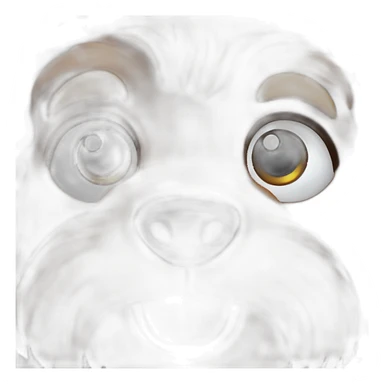 dog ears big hairy brown face sticker