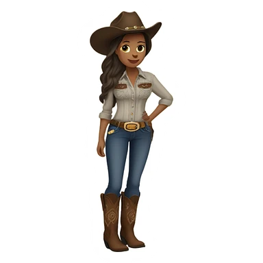 Brunette Cowgirl pregnant sticker