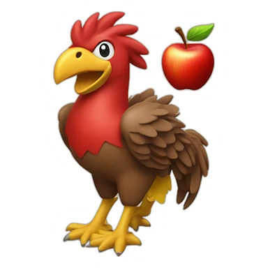 red apple riding a chocobo sticker