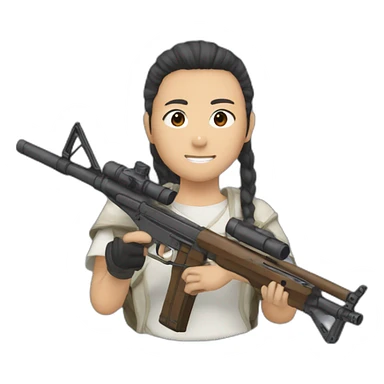 Marin katagawa con un rifle sticker