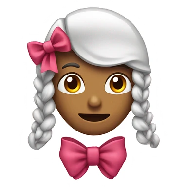 Emoji with a bow and nails sticker