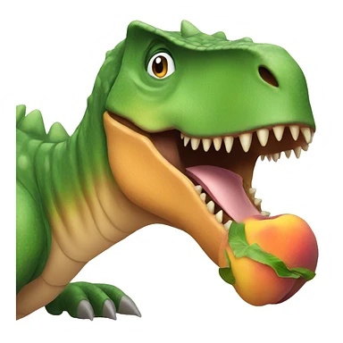 Dinosaur eating peach  sticker