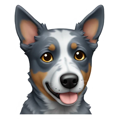 blue heeler with one ear up sticker