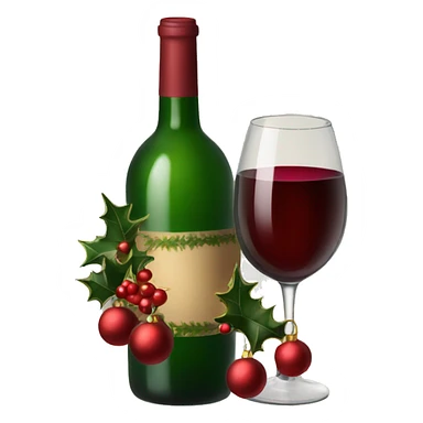 Christmas wine sticker