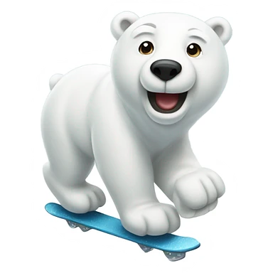 Polar bear ice skating sticker