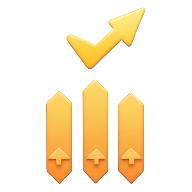 a start with percentage symbol and a trend arrow going up sticker