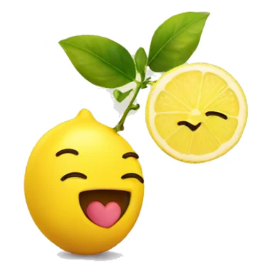 cute lemon character with a heart next to it sticker