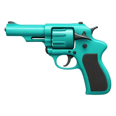 turquoise handgun with bow sticker