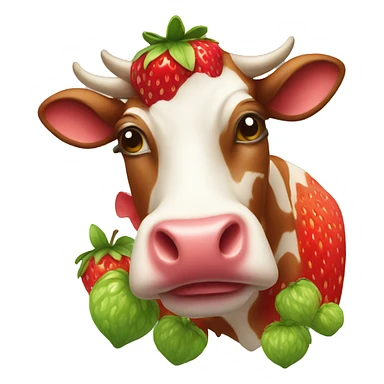 starwberry cow sticker