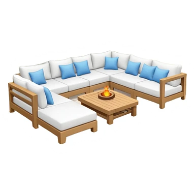 Patio with white couches sticker