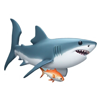 Shark hugging a fish  sticker