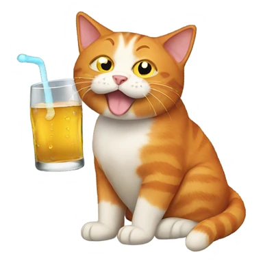 Drunk ginger cat sticker
