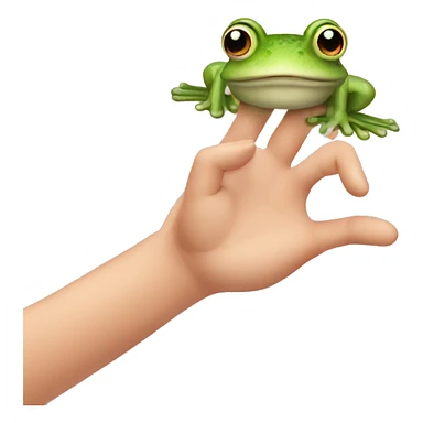 two fingers frog pink hand sticker