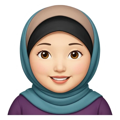 ASIAN WOMAN WITH HIJAB, CHUBBY sticker
