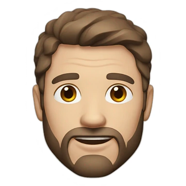Muscular middle age man with brown hair blue eyes and a short beard sticker