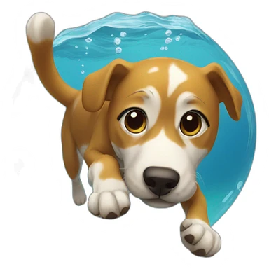 Diving dog sticker