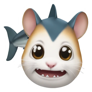 Hamster with shark sticker