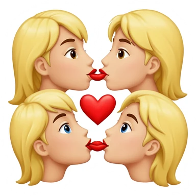 Make me an image of kissing 5 kisses sticker