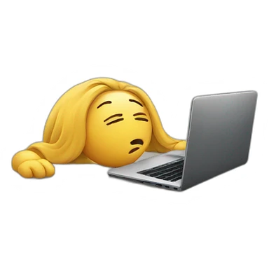 tired with laptop sticker