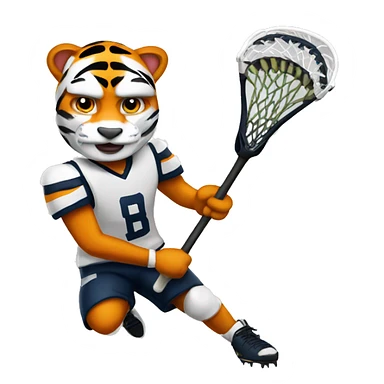 Tiger lacrosse player  sticker