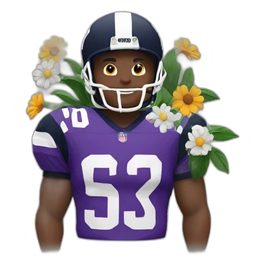 Rubgy player with flowers sticker