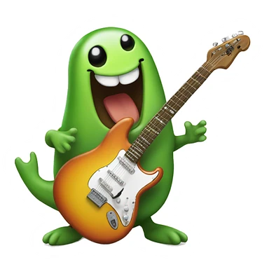 Happy slimy slug playing electric guitar sticker