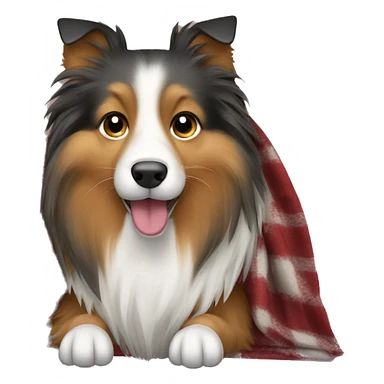 Shetland sheepdog with a blanket sticker