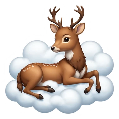 олень лежащий на облоках sticker