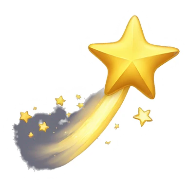 Golden shooting star sticker