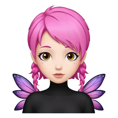 Fairy pink black hair pretty sticker