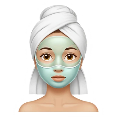Girl wearing spa mask sticker