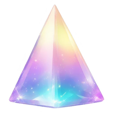 Sparkly glossy Pastel iridescent glass crystal pyramid sticker