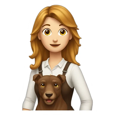 Eine Frau mit braunen Haaren und neben ihr steht ein Pferd sticker