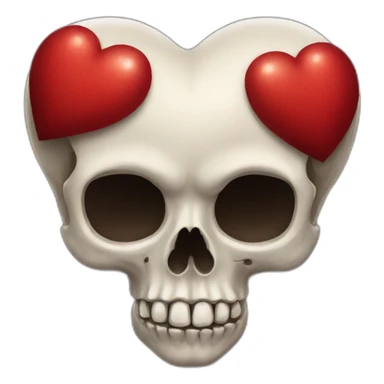 skull heart sticker