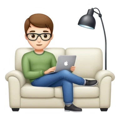 programmer on the couch at home sticker